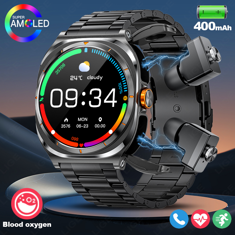 Do Oxygen Meter - LIGE 2025 Watch Wireless Earphones 2-in-1